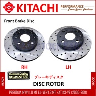 1PC / 2PCS (RANDOM BRAND)/ KITACHI PERFORMANCE FRONT BRAKE DISC ROTOR- PERODUA MYVI 1.0 MT EJ-VE/1.3