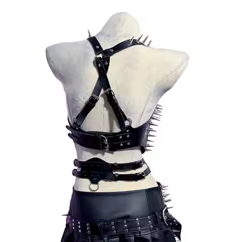 With Spikes Y2K Tops Gothic Tank Emo Clothing Punk Rock Clothes ALT Fairy Goth T-shirt Grunge Spiked