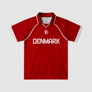 DENMARK Fantasy Jersey Casual Sporty Collar Unisex Retro Vintage Sportswear