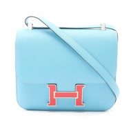 【二手】愛馬仕 Constance 3 24 藍色 Nord/Rouge Coeur 單肩背包