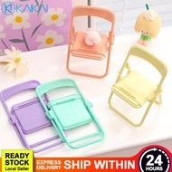 🔥 TRIANGLE BASE 🔥 Macaron Color 3 Gears Folding Chair Phone Holder Creative Multi Usage Foldable Cel