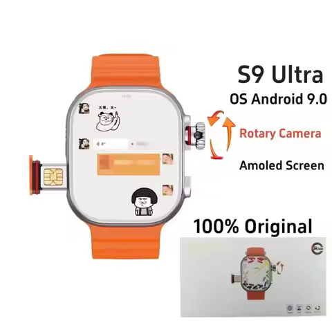 100% Original CDS9 S10 Ultra 4G Android Smart Watch with Play Store Rotating camera WiFi GPS 8+128GB