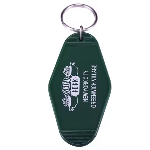FFFriends Central Perk Coffee Shop Logo Vintage Style Hotel Key Tag Motel Key Chain Key Fob(Green wi