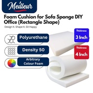 Meilleur 50D High Density 3-4 Inch Rectangle Foam Cushion Sofa Seat Couch Wheelchair Sponge Foam