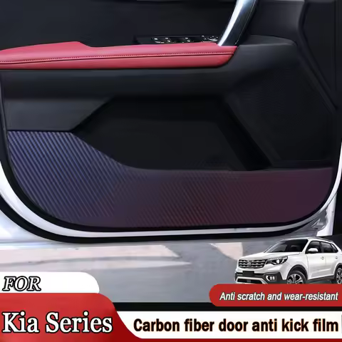For Kia Sportage K2 K3 K4 KX3 K5 KX5 KX7 Car Inner Door Anti Kick Pad Carbon Fiber Patterned Pad Sti