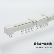 QM🥤Herisa（HEYISHA） Curtain Track Retractable Slide Aluminum Alloy Curtain Straight Track Mute Slide Guide Rail Punching