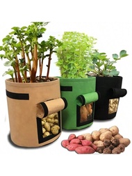 1入組五/七/十加侖萬用馬鈴薯種植袋，蔬菜苗木種植袋，種植桶，種植容器，量測儀器，生長盆