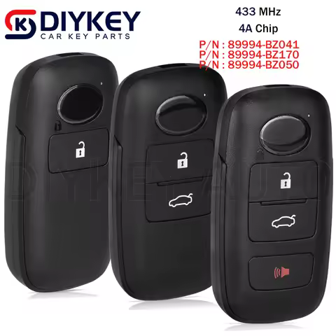 DIYKEY 2 / 3 / 4 Buttons Smart Remote Car Key Fob 433MHz 4A Chip for Toyota Raize Rocky P/N: 89994-B