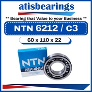 NTN 6212 C3 ( 60 x 110 x 22 ) 100% ORIGINAL Deep Groove Ball Bearings