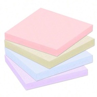 4 Pads Pastel-Colored Sticky Notes 7.5 X 7.5 Cm (3x3 Inches), Morandi Colors Self-Stick Pads, Easy T