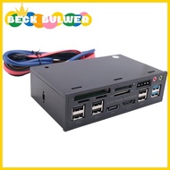 【Beck_Bulwer】5.25 Inch Usb 3.0 Front Panel Pc Usb 3.0/2.0 Hub E-  Audio Multi Card Reader for Comput