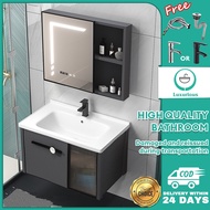 FLASH 60 70 80 cm Aluminum Bathroom Cabinet Basin Set Cosmetic Storage Mirror Box Kabinet Sink
