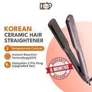 【6M WARRANTY】2 Pin Plug Korean Ceramic Hair Straightener Iron Professional Hair Straightener 2 in 1 