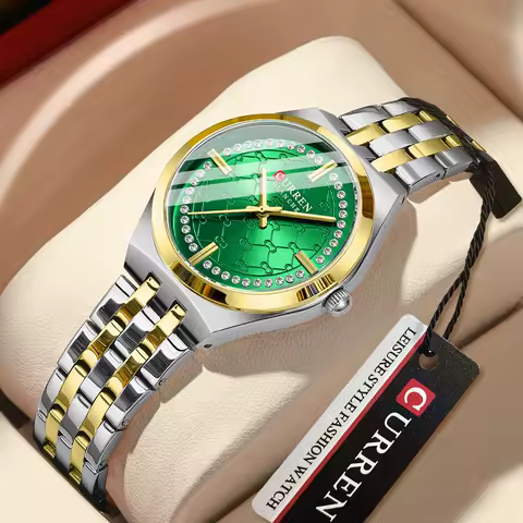 CURREN Original Unique Dial Quartz Watch for Women Fashion Elegant Ladies Watches Stainless Steel Wa