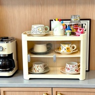 【Next-Day Delivery】Cup storage rack double-layer dust-proof storage cabinet cup storage box countert