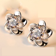 PT950 Platinum Earrings Female Earrings Craftsman Handmade Peach Blossom Retro Fresh Literary Mori S