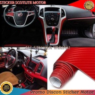 3D Carbon Fiber Motorcycle Vinyl Scotlet Sticker Matte Black
