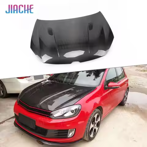 Real Carbon Fiber Front Engine Hood Bonnet Cap Air Vent Mesh Cover for VW Golf 6 VI MK6 GTI R20 2010