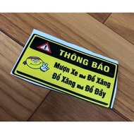 Motorcycle Gas Filling Notification Warning Sticker