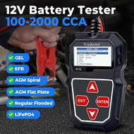 BT10 Car Battery Tester 12V 100-2000 CCA Automotive Battery Load Tester, Cranking & Charging Test, D