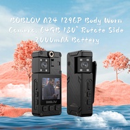 BOBLOV A24 1296P Body Worn Camera, 64GB 180° Rotate Side Lens Video Camera, Built-in 2000mAh Battery