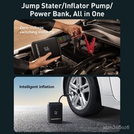 🌟WK Baseus 2 In 1 Car Jump Starter Power Bank With Air Compressor Tire Pump Emergency Battery Charger Car Booster Starti