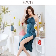 HAUTE - Kira Dress (Prussian) เดรสเปิดหลัง ตกแต่งสายเพชร
