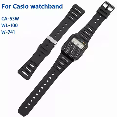 Soft Watch Accessorise Band For Casio watch strap CA-53W CA-61W FT-100W W-520U W-720G tpu 18mm 20mm 