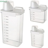 EGALLY Detergent Dispenser, with Lids Plastic Washing Powder Dispenser, Multi-Purpose Transparent Airtight Laundry Detergent Storage Box Laundry Room Accessories