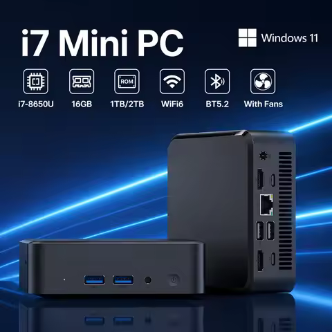 NEW Mini PC Gamer Computer Intel Core i7-8650U 32GB RAM 1/2TB SSD FHD Bluetooth WiFi6 TYPE-C Windows
