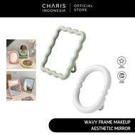 Wavy Frame Makeup Aesthetic Mirror by BARE BEAUTY - Oval & Rectangle | Cute Pastel Table Mirror