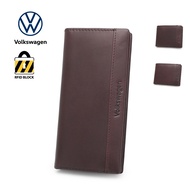 [Clearance] Volkswagen Genuine Leather RFID Bifold Long Wallet/Short Wallet - Brown VWW 148