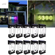 PARTYPALACE Solar Powered House Number Sign, IP55 Waterproof Remote Controller RGB Color Address Lig