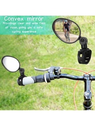 2入組360度調節旋轉把手反光鏡 - 寬角自行車後視鏡,確保在山路和騎行路線上安全