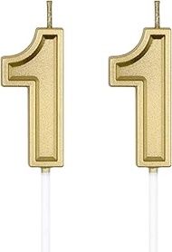 11th & 1st Birthday Candles, Gold Number 11 1 Candle for Cake Decoration on Birthday Party or Annive