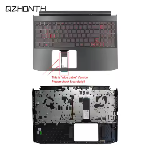 New For Acer Nitro 5 AN515-55 AN515-44 56 57 Palmrest w/ Red Backlit Keyboard 15.6"