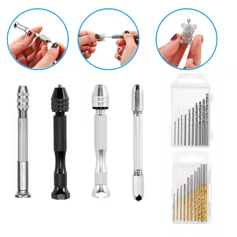 Gold Color Metal Hand Drill Equipments Uv Resin Epoxy Mold Tools With 0.8mm-3.0mm Drill Screw DIY Je