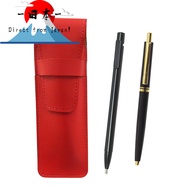 [Direct from Japan]
2-Pack Slim Leather Pen Case in Red with Ultra-Fine Knock Type Eraser in Black a