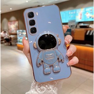 Soft Case Infinix Hot 60i 60 Pro+ Silicone Folding Stand Astronaut Plating Casing Handphone iPhone 1