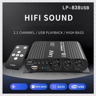 [deeamber.ph]  838 USB Bluetooth Subwoofer Amplifier HIFI 2.1 12V Car Home Amplifier U Disk Lossless