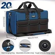 TEMU Heavy Duty Tool Bag, 12-pocket Portable Tool Box Organizer Storage, Wide Mouth Tool Bag With La