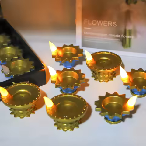 12pcs Electric Water Sensor Candle Flicker Floating Tea Light India oil lamp Led lignt Diwali Festiv
