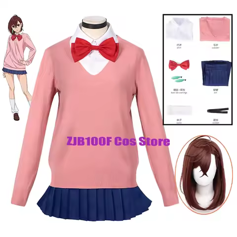 Anime DAN DA DAN Momo Ayase Cosplay Costume Dress Uniform Wig Halloween Party Suit for Girl Woman