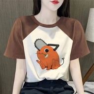 Chainsaw Man shirt teen gothic manga harajuku gyaru Psychedelic tshirt summer grunge gyaru graphic