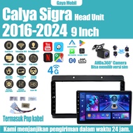 田For Calya Sigra 2016-2024Bu6+64G Head Unit Android 14 Car 9inch IPS Screen Including Frame PNP Sock