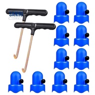 12Pcs Trampoline Pole Cap Kit with 1.5Inch Diameter Pole Caps,Screw Thumb Trampoline T-Hook Adjustment Spring Pull Tool