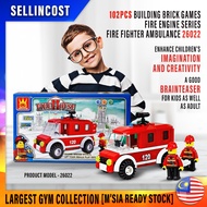 SellinCost 102pcs Kids Toys LG Building block Fire Fighter Ambulance Fire Engine Series Building Bri