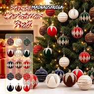MAINAUSHUI6K Flocked Christmas Baubles, Glitter Accents 6cm Christmas Ball Ornaments,  Flocked Chris
