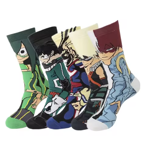 Anime My Hero Academia Boku no Midoriya Izuku Bakugou Katsuki Todoroki Shoto Cosplay Socks Academia 