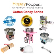 Happypopper Commercial Mesin Gula Kapas Electric Gas Cotton Candy Floss Machine Maker with cart trol